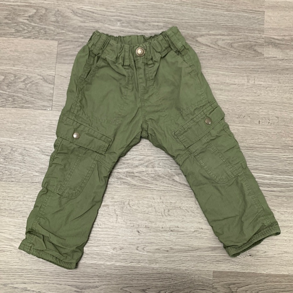 Bitz Kids Toddler Boys Green Lined Cargo Pants - size 2/3